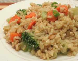 Daniel Fast main dish with brown rice and veggies